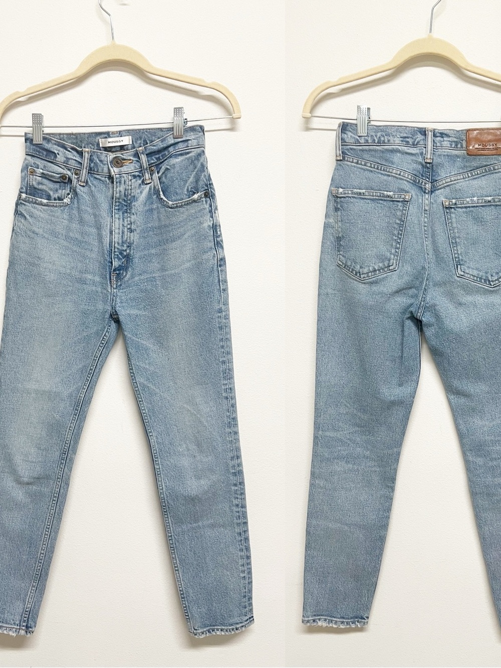 Moussy Womens MVS Vintage Stretch Light Wash High Rise Distressed Jeans Size 24 - Picture 6 of 12